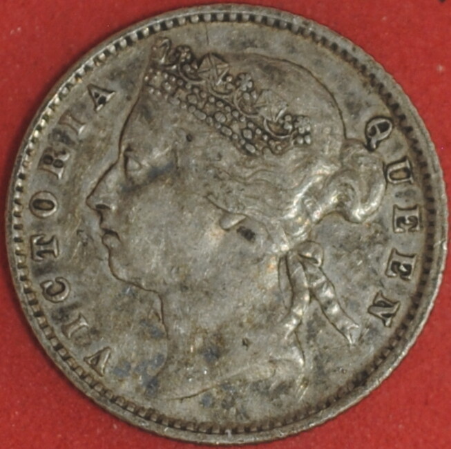 1887 Straits Settlements 10 Cents VF