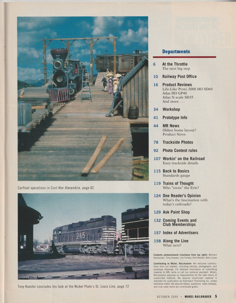 MODEL RAILROADER OCTOBER 2000 Magazine - BACK ISSUE