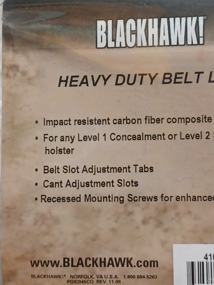 USGI Blackhawk Heavy Duty Belt Loop Holster Mount Used