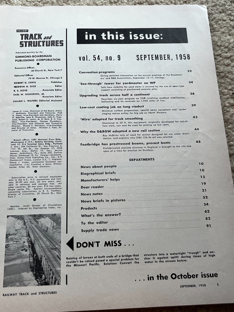 Railway Track and Structures - September 1958
