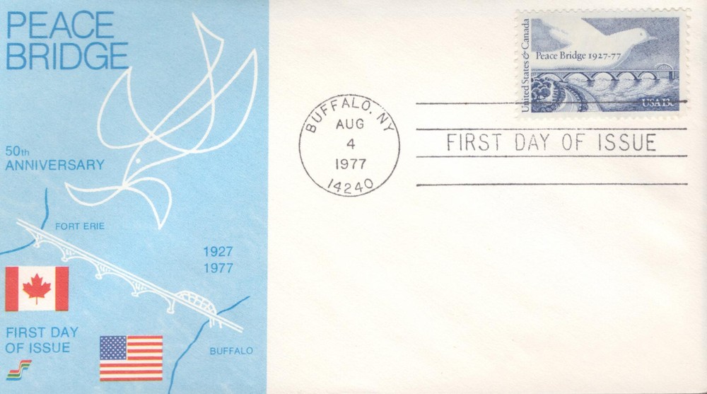 1977 FDC - Scott# 1721 - Peace Bridge -  Spectrum Cachet
