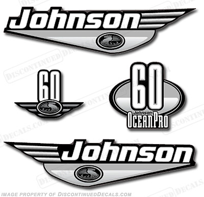 Fits Johnson 60hp OceanPro Decals - Silver