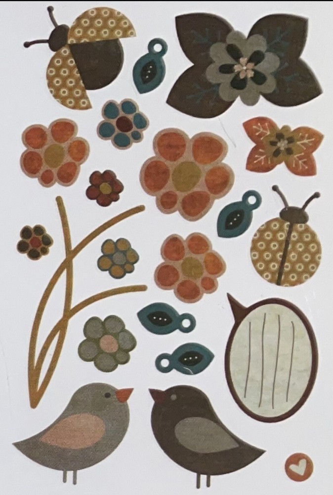 Basic Grey Designer Chipboard Real Thick & Sticky Chip Scrapbook Stickers 4pgs
