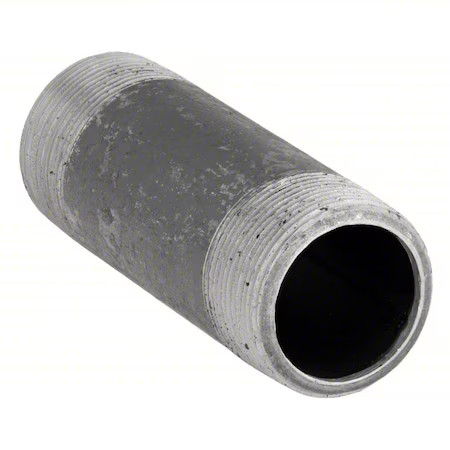 Black Pipe Nipple, Threaded, 1X7 In,  40611
