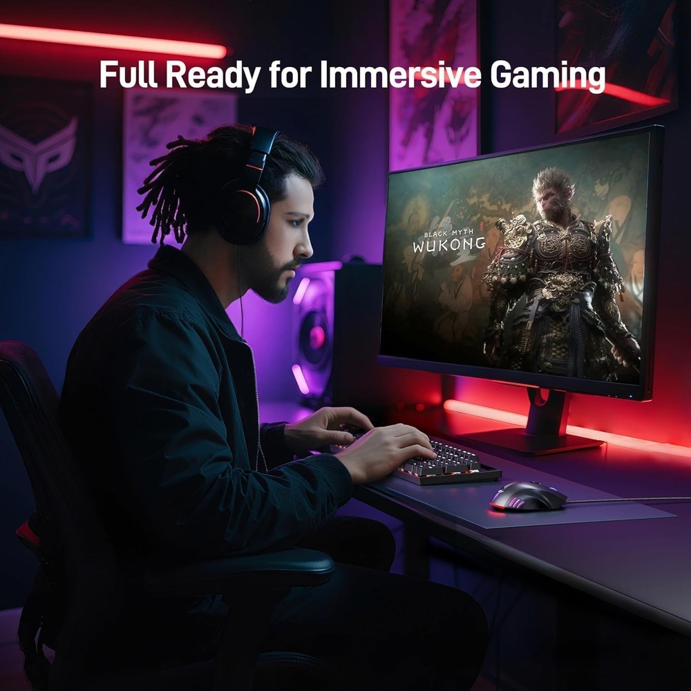 Wired Gaming Mouse, 12,800 DPI RGB Ergonomic Computer Mouse with Optical Sensor,