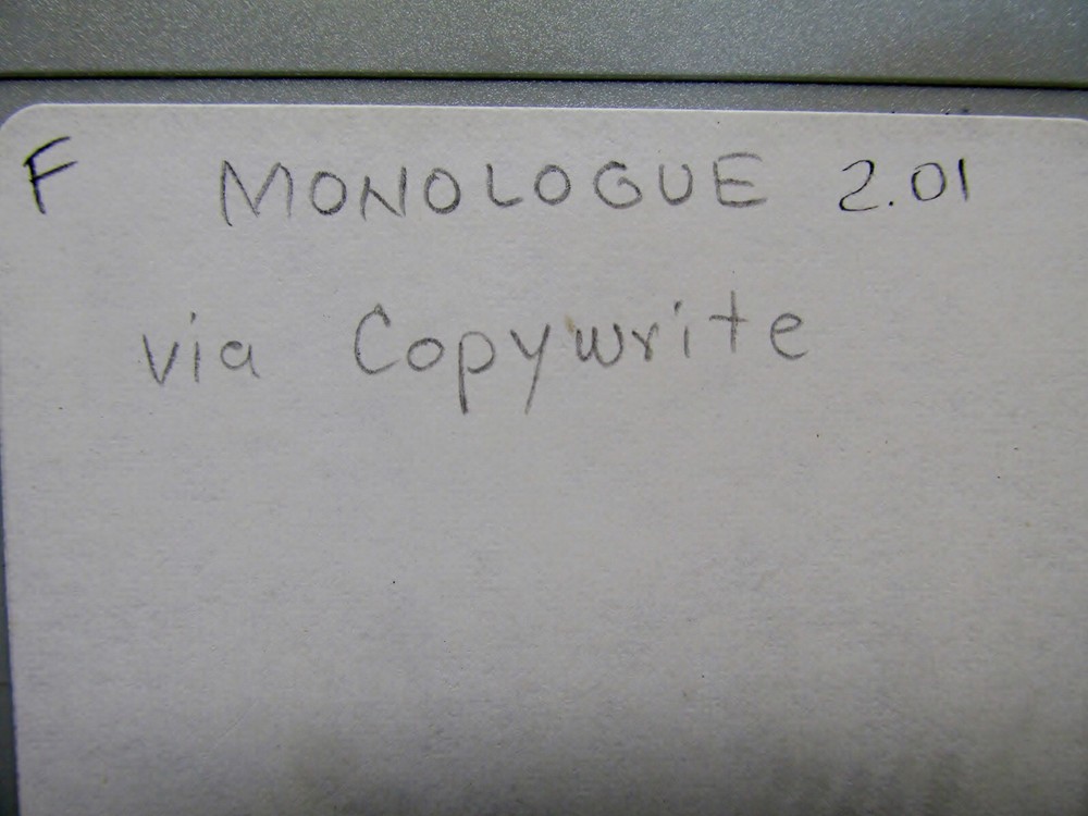 Monologue 2.01, 3.5" Floppy Disks