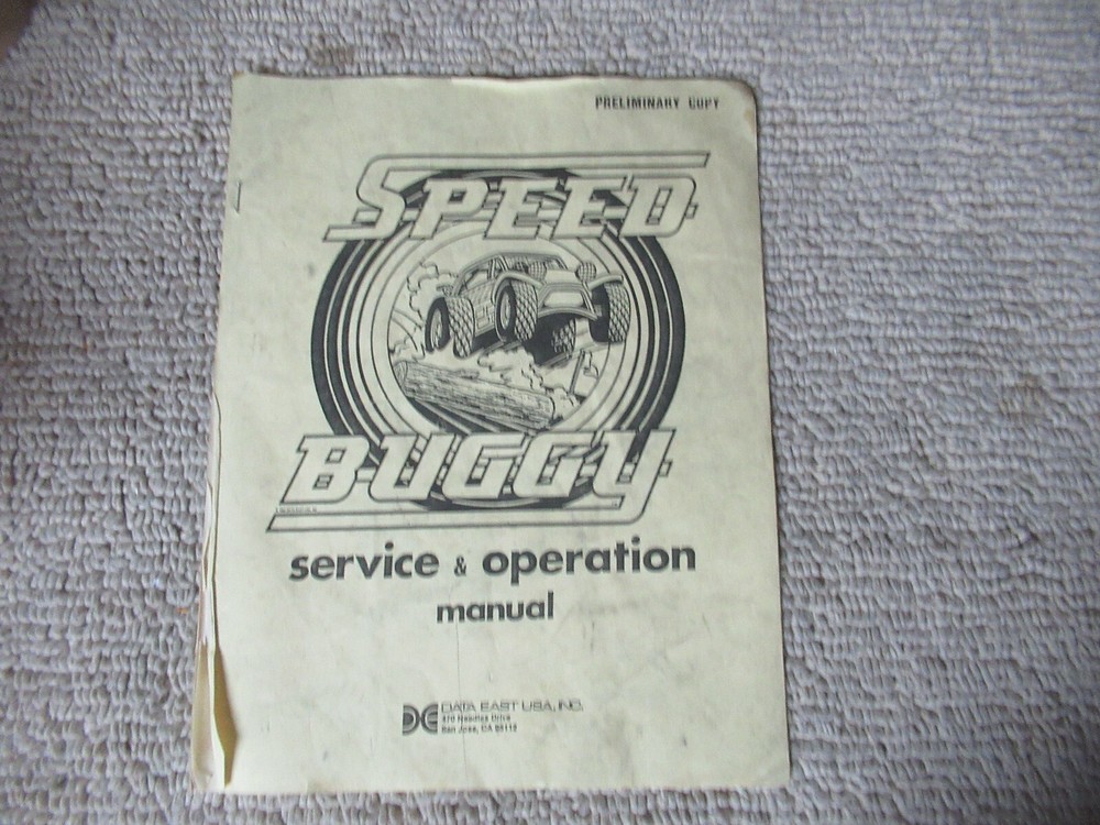original SPEED BUGGY DATA EAST  arcade video game owners manual
