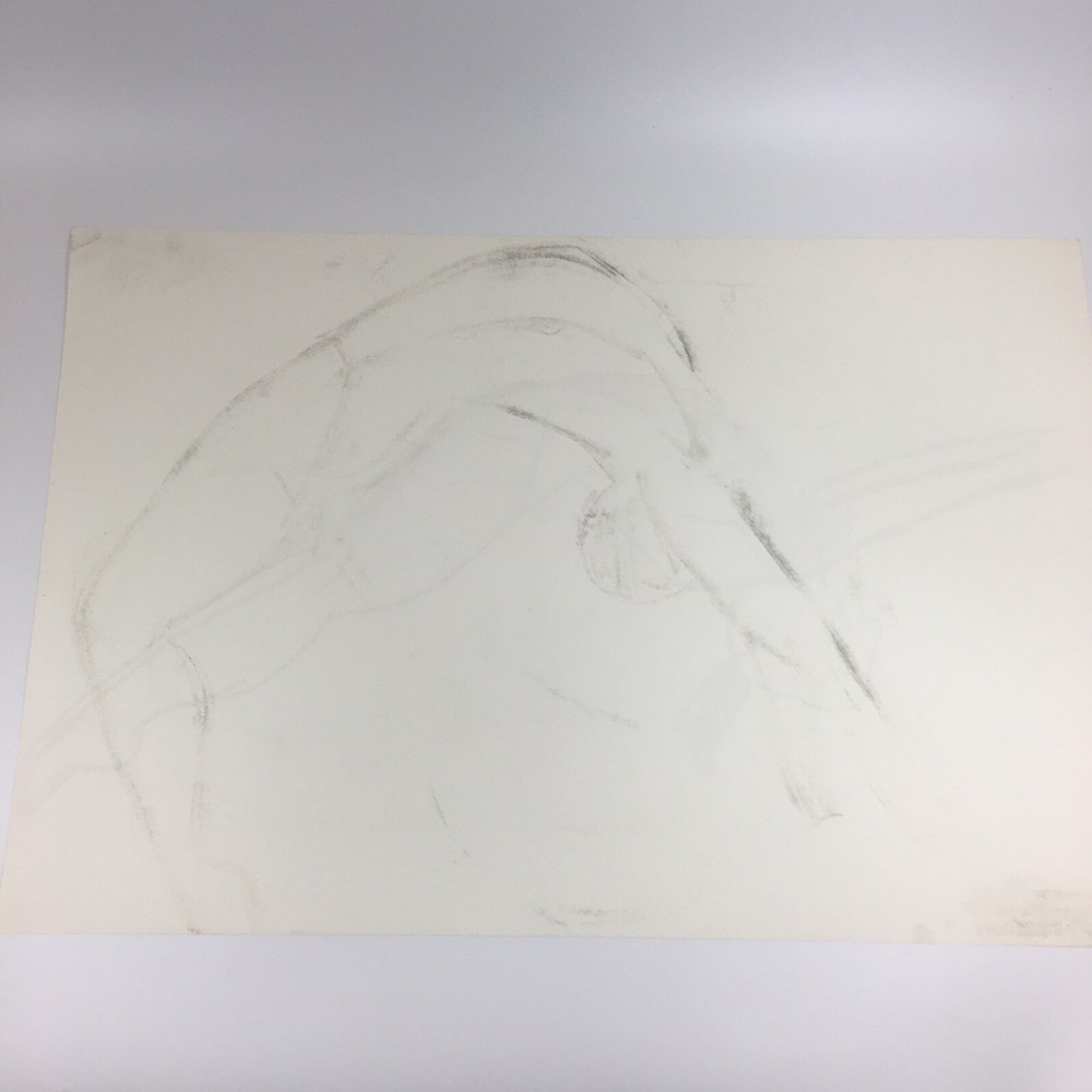 Kip Gresham Unsigned Original Charcoal Drawing Gymnast Curwen Archive #13