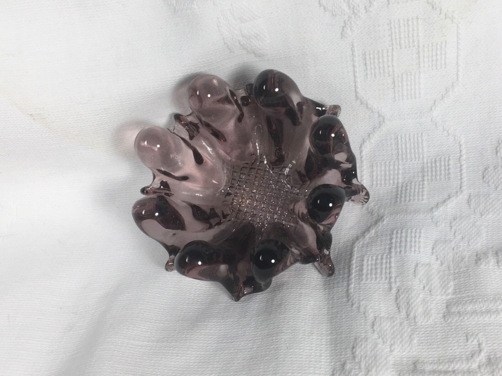SMALL Amethyst ART GLASS dish