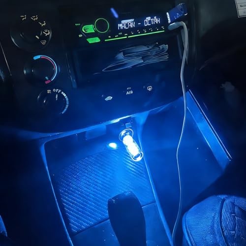 2PCS USB LED Lights for Car Interior - Mini Ambient Lighting - Blue