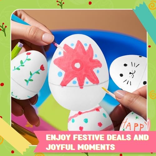 12 Pcs Paintable Easter Eggs, DIY Mache Paper Easter Eggs, Painting White