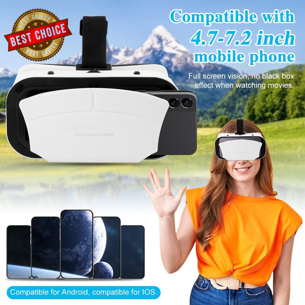 Virtual Reality Goggles, 3D VR Glasses Adjustable VR Virtual Reality Headset wit