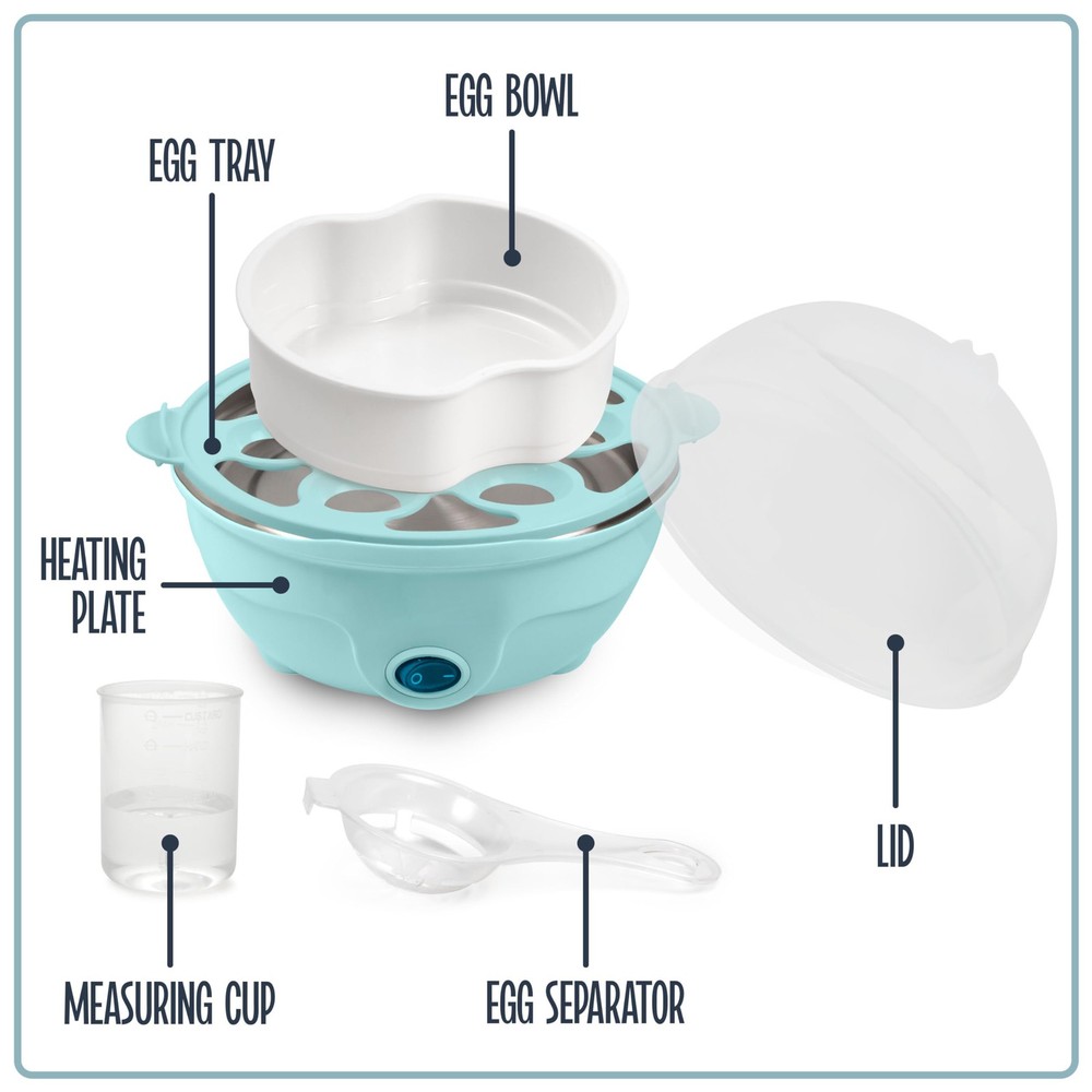 7 Egg Capacity Cooker, Hard Boiled Poached Omelets, Retro Design