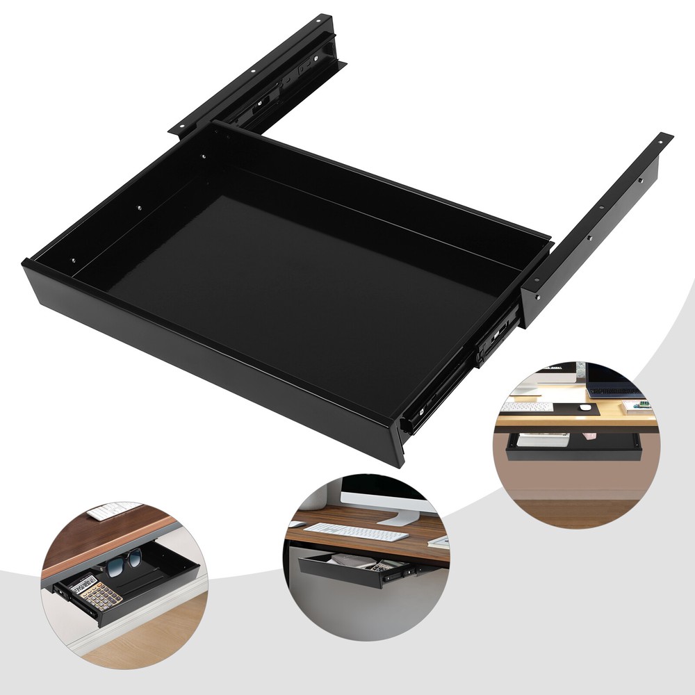 Under Desk Mounted Drawer Storage Organizer Sliding Pullout Drawer Standing Desk