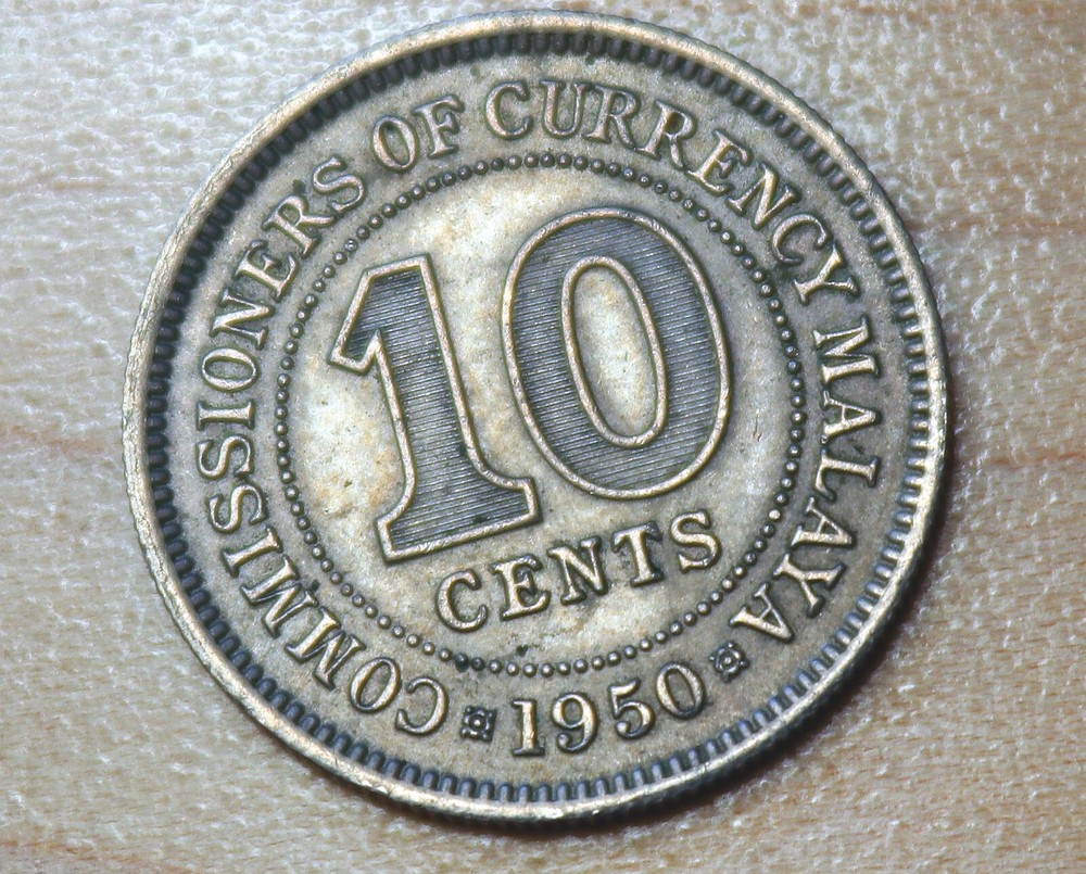 1950 Malaya 10 Cents