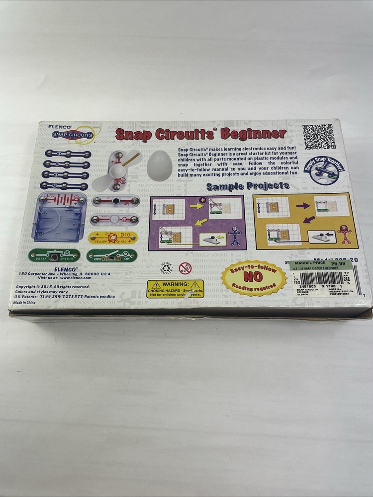 Elenco Snap Circuits Beginner, Electronics Have Fun Learning Electronics Kit