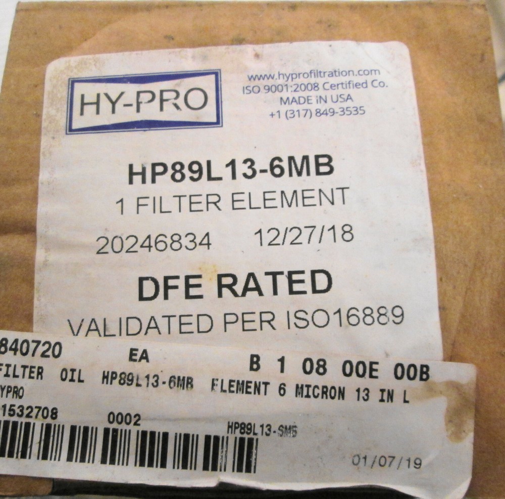 Hy-Pro HP89L13-6MB Filter Element
