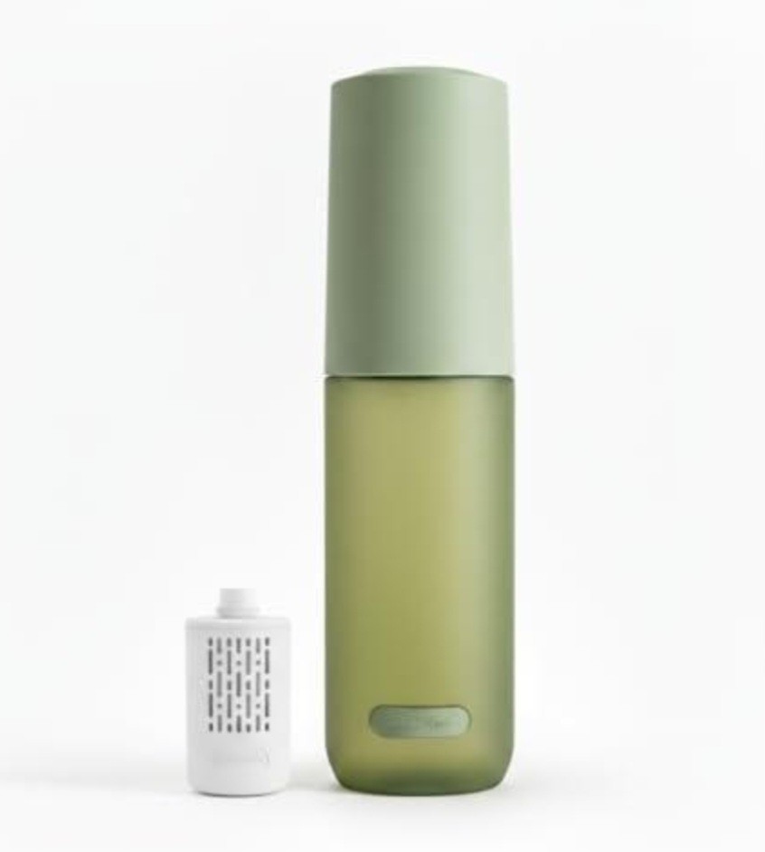 Water Filter Bottle Compact Leak-Proof: BPA-Free Plastic w Replacement Filter