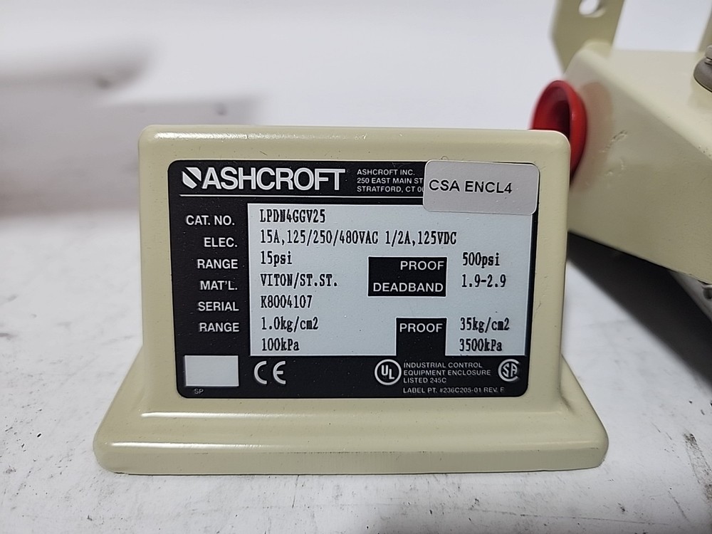 Ashcroft LPDN4GGV25 Pressure Switch