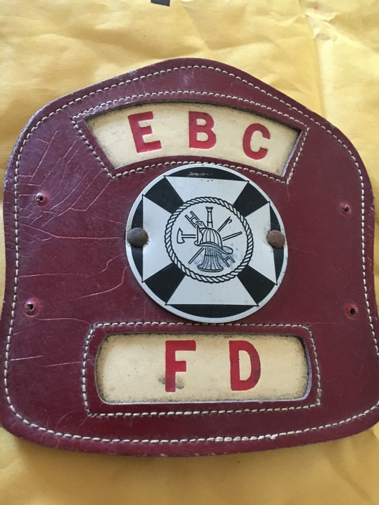 EBC Fire Department Leather Helmet Front Device