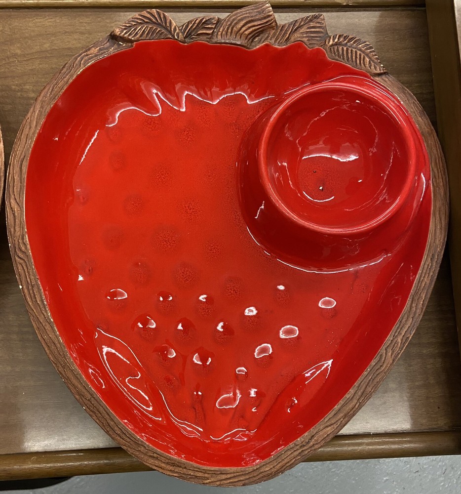 Two Strawberry Serving Platters