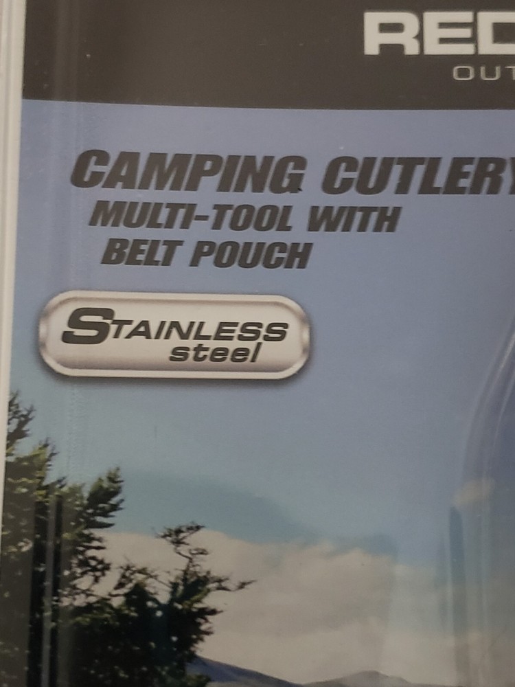 Stainless Steel Camping Cutlery Multi-tool With Belt Pouch 7 Functions