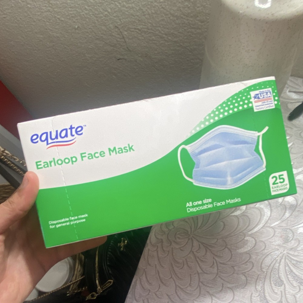 Equate Earloop Face Mask 25 Count Disposable General Purpose Masks