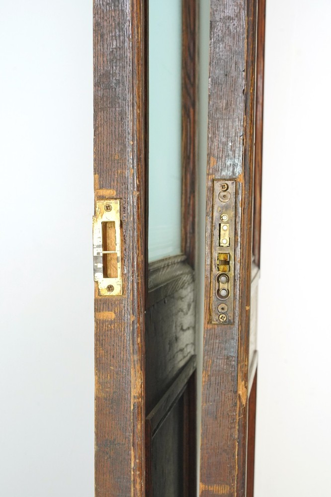 Half Lite One Panel Oak Double Doors 88.625 x 71.5 in.