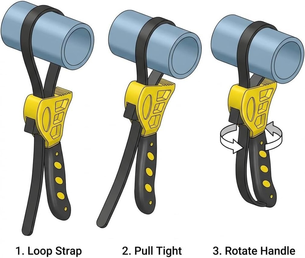 Adjustable Rubber Strap Wrench Set 24" & 19.7" – Multi-Purpose Grip Tool for ...