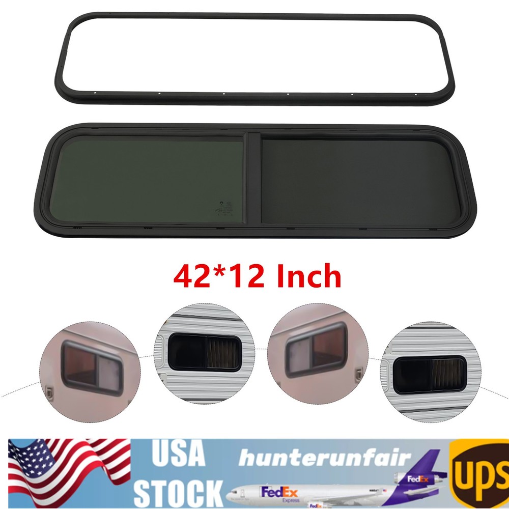42" W x 12" H Horizontal Slider Window RV Replacement Window Camper Van Trailer
