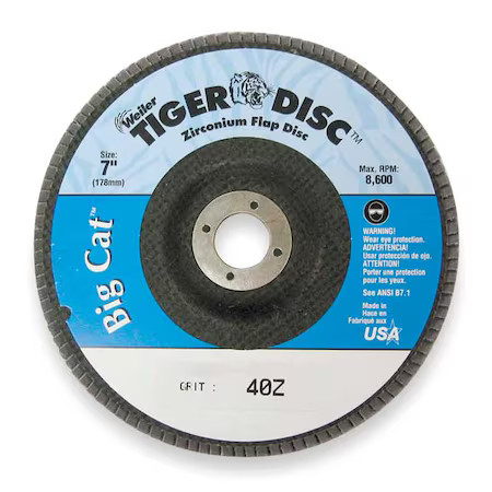 Weiler 96178 Arbor Mount Flap Disc, 7In, 40, Coarse