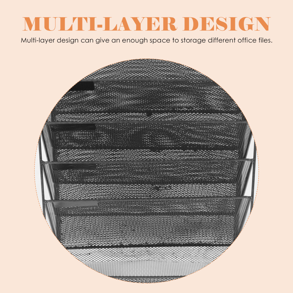 Wall-mounted File Storage Rack Multi-layer Document Organizer Metal Magazine