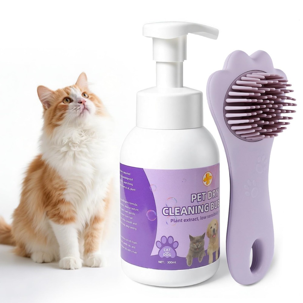 Giaceaw Cat Waterless Shampoo with Brush, for Quick Cleaning Between Baths, N...