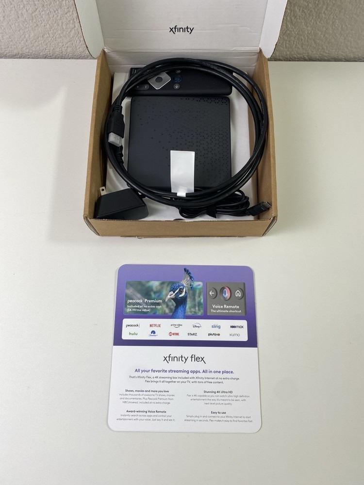 Xfinity Xi6-T Streaming Box + Remote + Power Cable + HDMI cable in Box