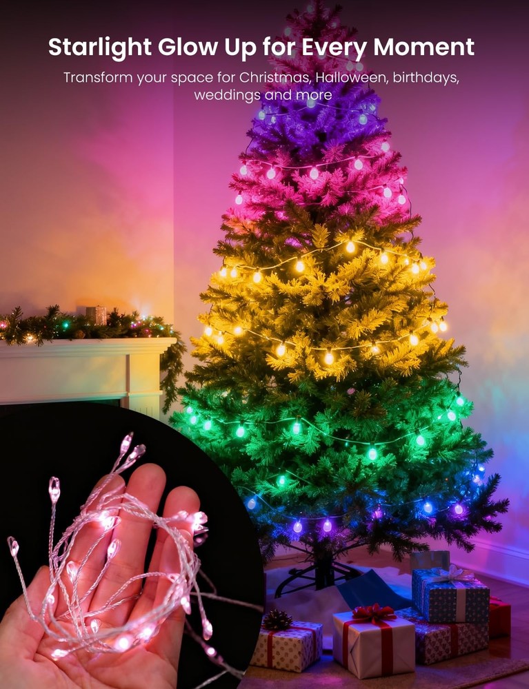 Fairy Lights 9.8FT 120LED, Battery Operated Firecracker Cluster String Lights...