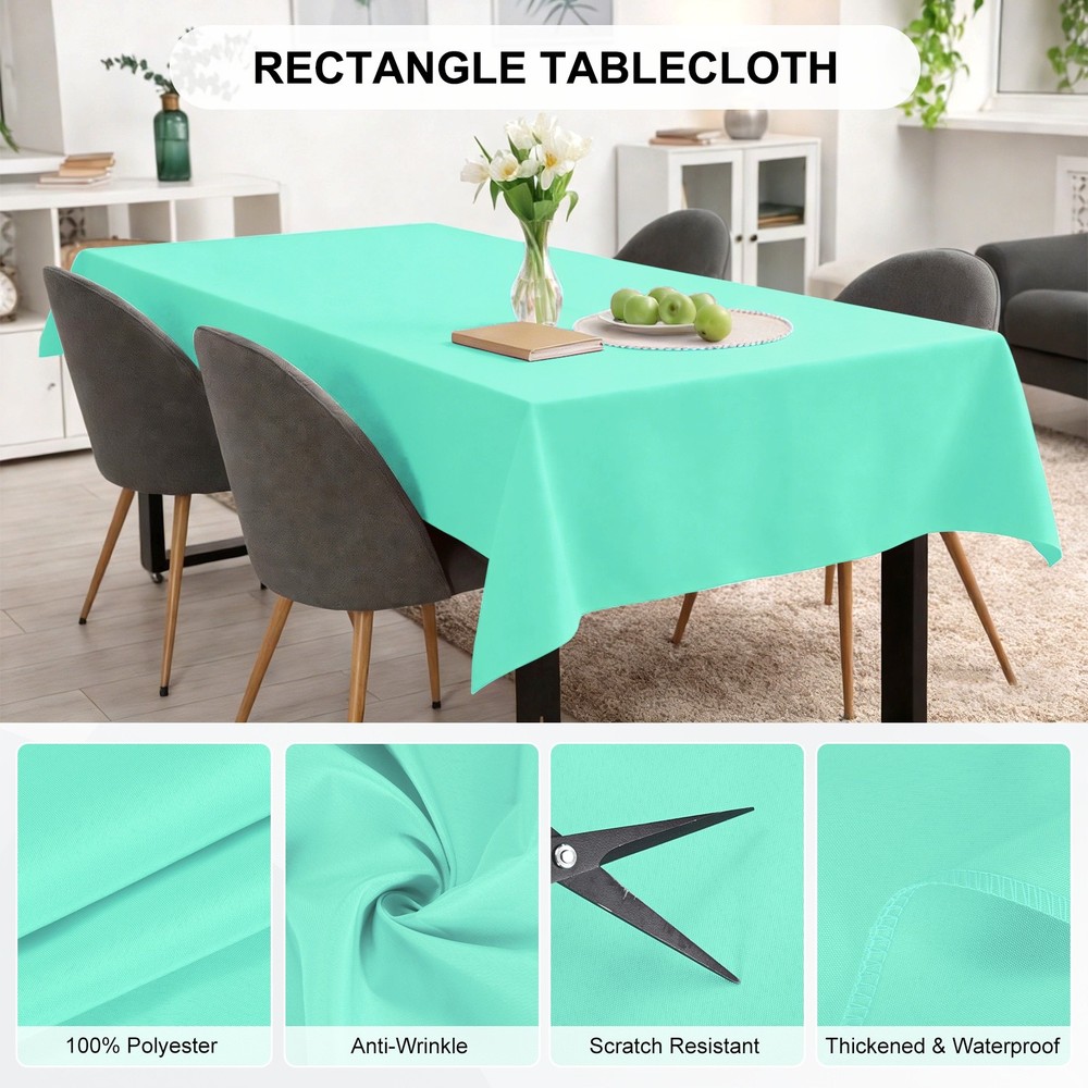 160x250cm Rectangle Tablecloth, Thickened Polyester Table Cloth Turquoise
