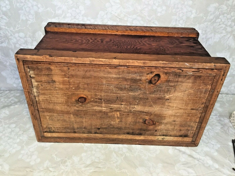 Vintage Tool Chest Handmade 2 Removable Trays Hinged Lid