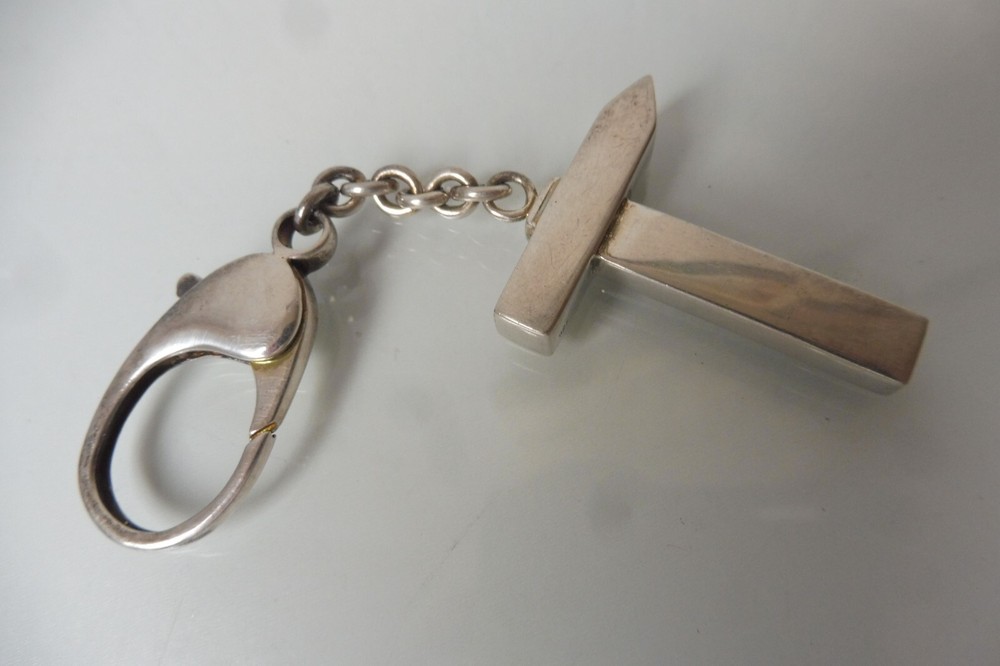 Beautiful, old, Massive Keyring, Hammer, Bonanza, 925 Silver