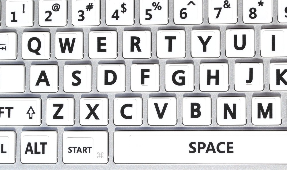 English US Large Letters White Keyboard Stickers