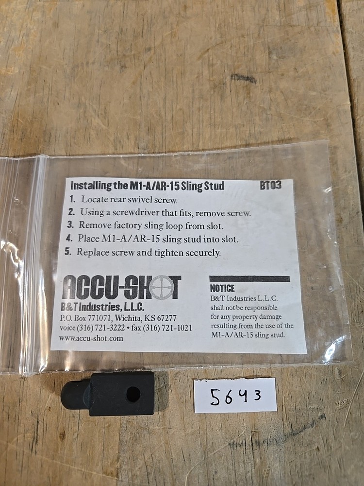B&T Industries Modern Sporting Rifle-10 Sling Stud Accessory BT03