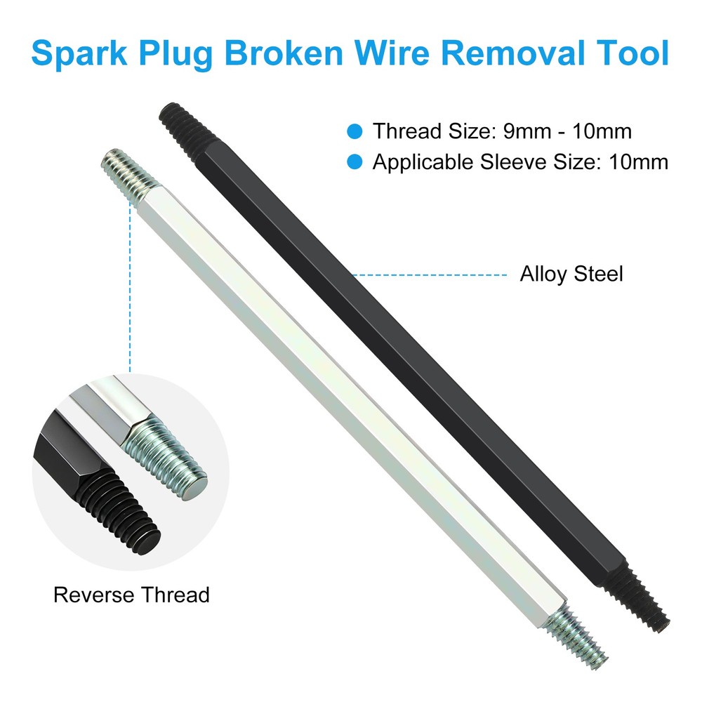 2PCS Spark Plug Broken Removal Tool Left-Hand Thread Screw Durable Tap Extractor