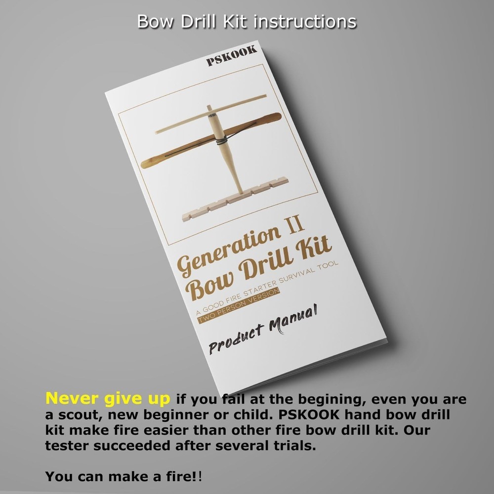 Quality Bow Drill Fire Starter for Outdoor Scouts - Beginner-Friendly Tool