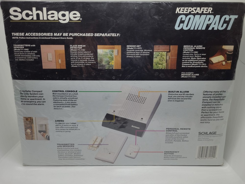 Schlage Keepsafer Compact Home & Apartment Security System w/ Remote 71-151