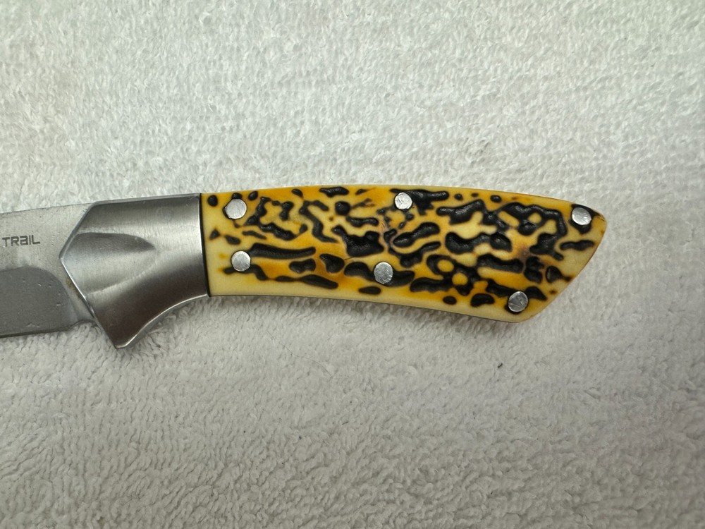 Ozark Trail 7" Fixed Plain Blade Buck Handle Hunting Camping Knife