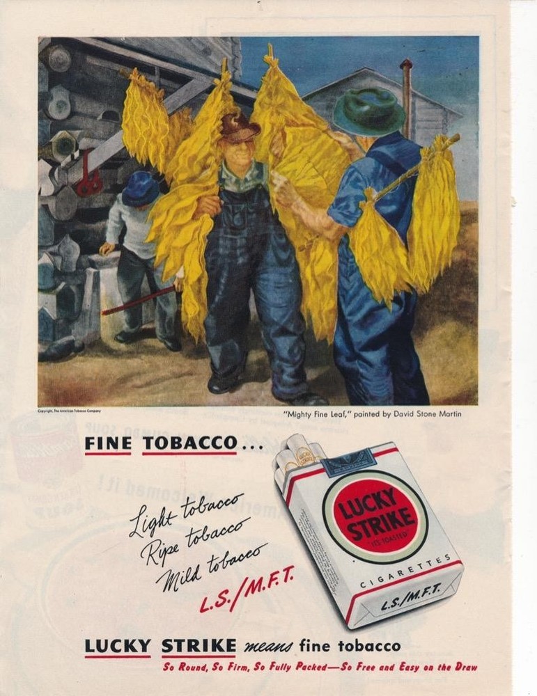 Magazine Ad - 1947 - Lucky Strike Cigarettes - David Stone Martin artwork