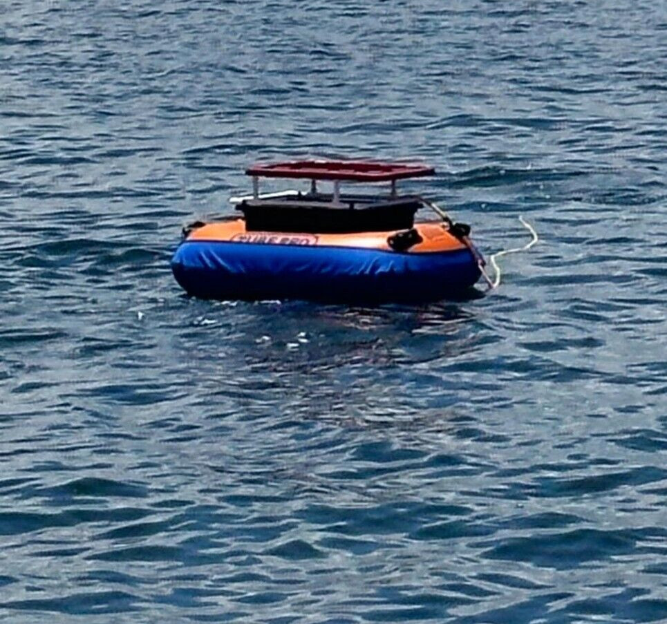 Hookah Diving Dive Float raft with protective bottom blue cover