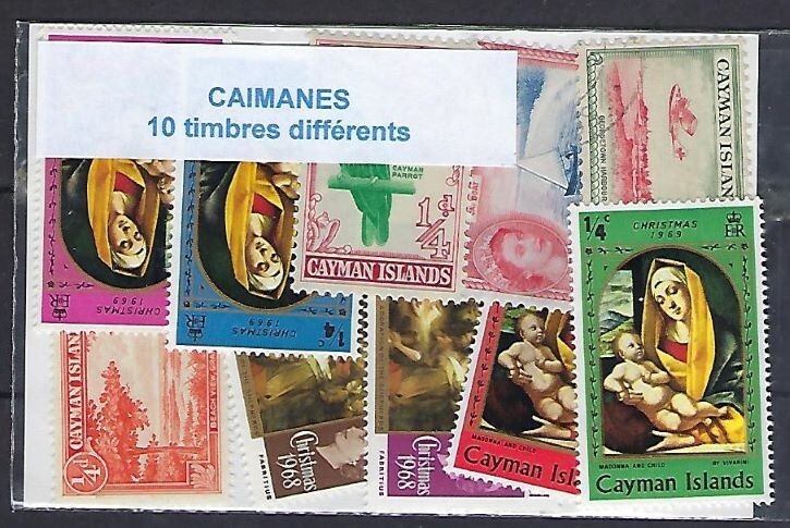 Cayman Islands 10 Different Stamps