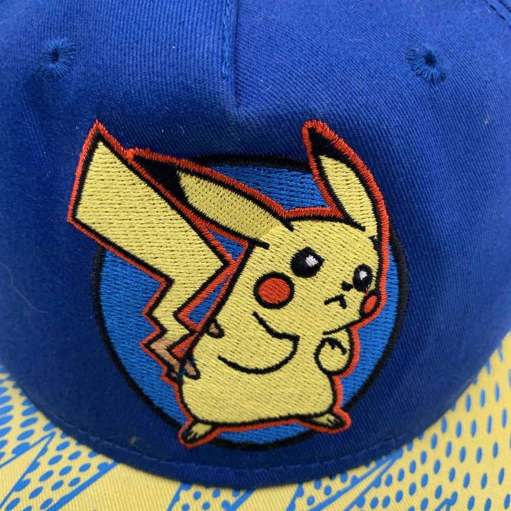 Pokemon Pikachu Hat Adjustable Snapback Youth One Size Blue