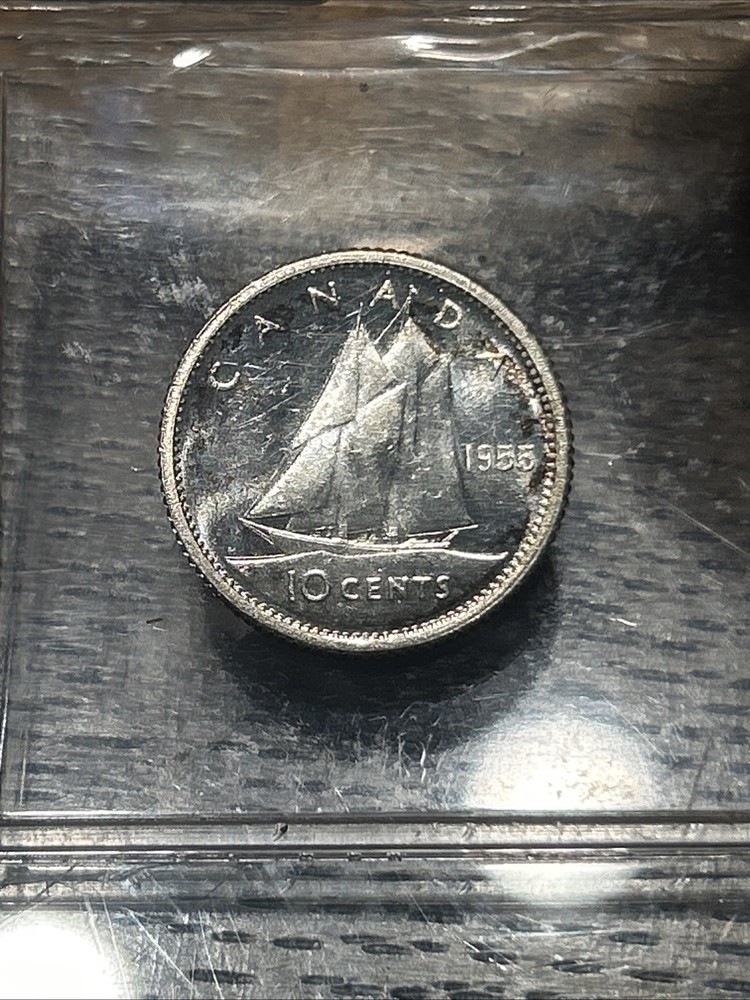 1955 Canada Silver 10 Cents PL? Cameo