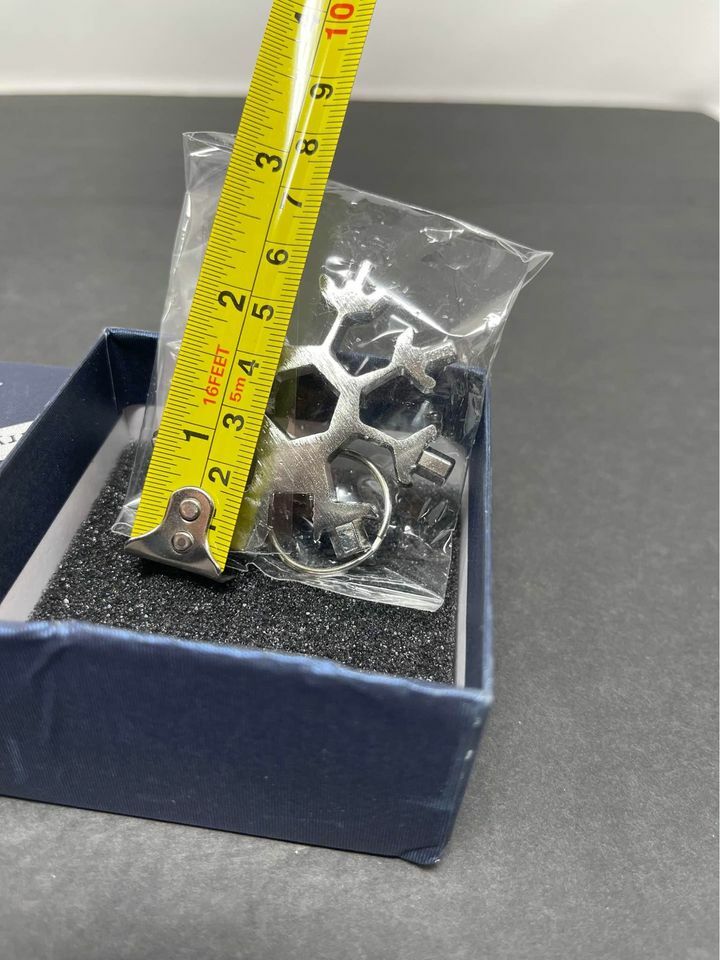 Hex Snowflake Multi Tool Stainless Steel Key Chain